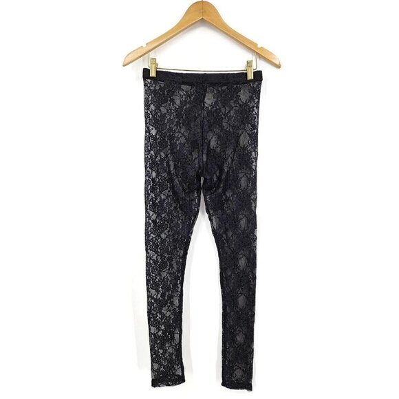 NWOT Costume Dept Lace Footless Tights Womens Medium Black - Picture 3 of 5